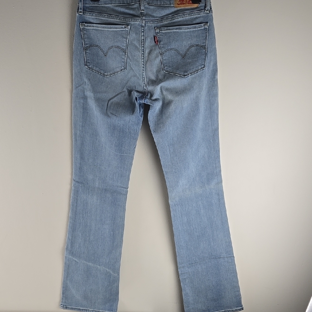 Levis 715 Bootcut Jeans Womens 28 Light Wash Blue Mid Rise Stretch Denim - Picture 6 of 12